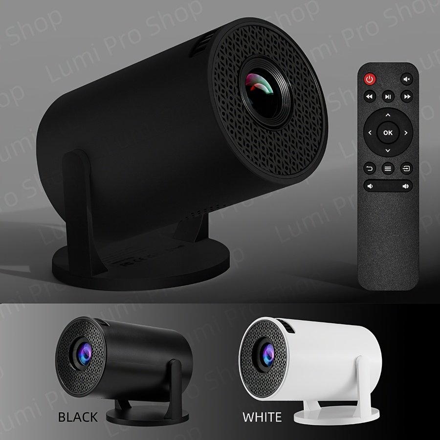 Portable Projector 1080P, Smart Projector with Android TV, 180° Rotatable, WiFi Connectivity, WUXGA Native Resolution 1920x1200, 3D Ready, LCD Display Technology, 500-999 Lumens, 4:3 Aspect Ratio, with USB Power, Button Control for Home Theater, 3.3meter