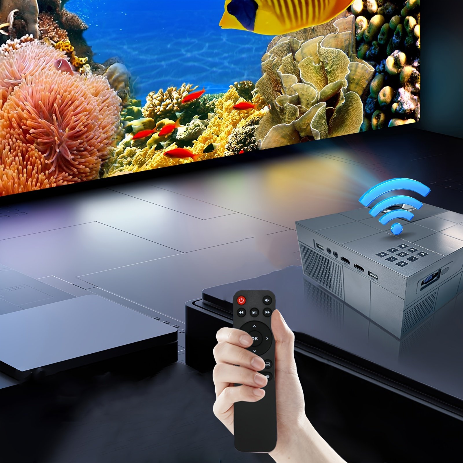 PGIVDA 4K Full HD 1080P Video Projector, Table Mount, LCD Display, 16:9 Aspect Ratio, Button Control, Wireless Connectivity, Display Port, 3000+ Lumen Brightness, 220-240V European Plug, for Home Theater & Presentations - Image 11