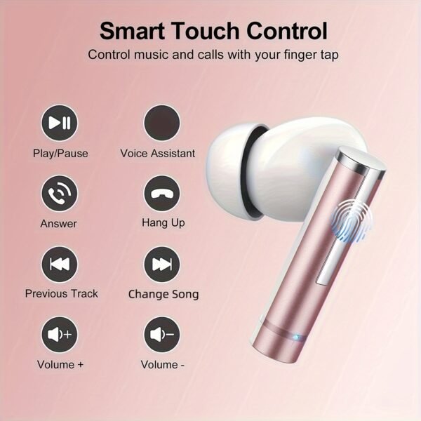 Wireless Earbuds With 40H Playtimes Charge Case, Wireless 5.3 Headphones, Deep Bass, Running Earphones With 4-Mic Clear Call, LED Display, In Ear Headphones For Work/Gym - Image 9