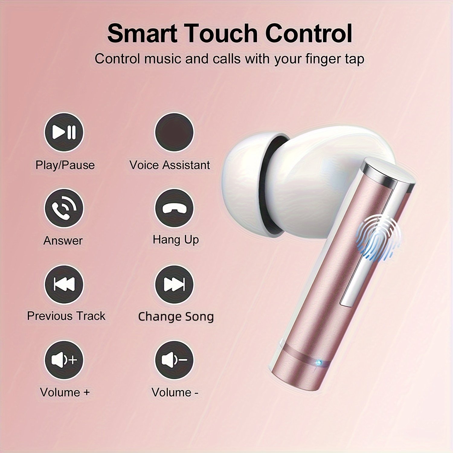 Wireless Earbuds With 40H Playtimes Charge Case, Wireless 5.3 Headphones, Deep Bass, Running Earphones With 4-Mic Clear Call, LED Display, In Ear Headphones For Work/Gym - Image 9