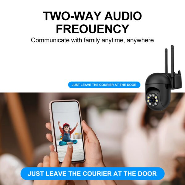 2-Pack WJG 1080p HD Wireless Security Cameras, Dual Interface Viewing, 200W Pixel Lens, Indoor/Outdoor 360° Rotatable, Baby/Pet/Home/Store Cam, 2.4G/5G WiFi, Color Night Vision, Cloud/SD Card Storage, Two-Way Audio, Smart Motion Tracking, USB Powered (No - Image 8