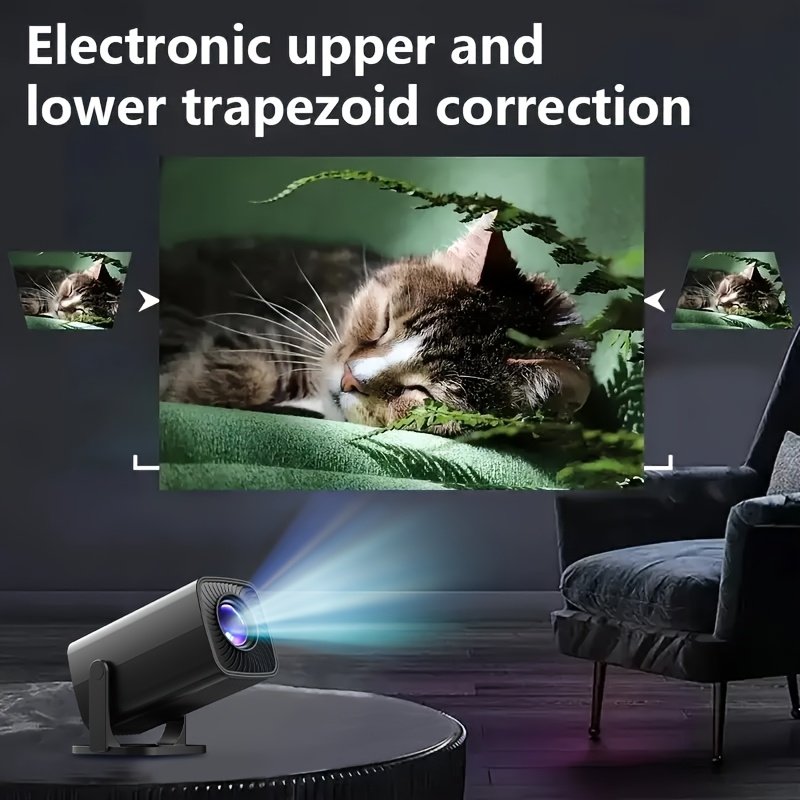 Smart HD Cost-Effective Black Projector - EU Plug, Multi-Functional Strong Projector, Suitable for Home theater, Compatible with USB, Audio, PS4, Support 1080P, Movie Projector