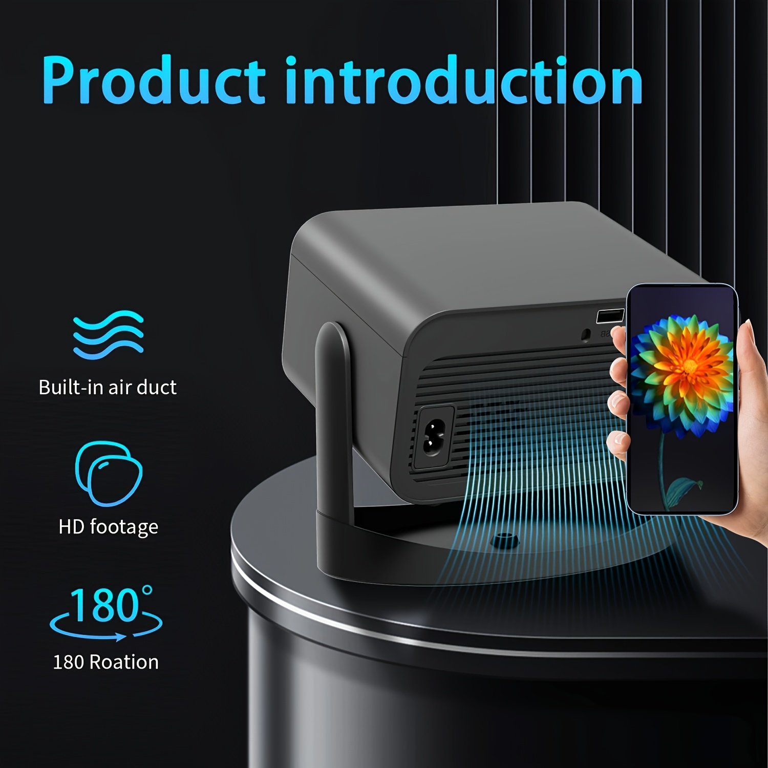 4K Home Theater Projector with Dual WiFi, WiFi6, 200ANSI, HD 1280x720P, Wireless 5.0, Auto Correction, Mali-G312 GPU, Allwinner H713 Processor - Ideal for Movie Nights and Gaming - Image 9