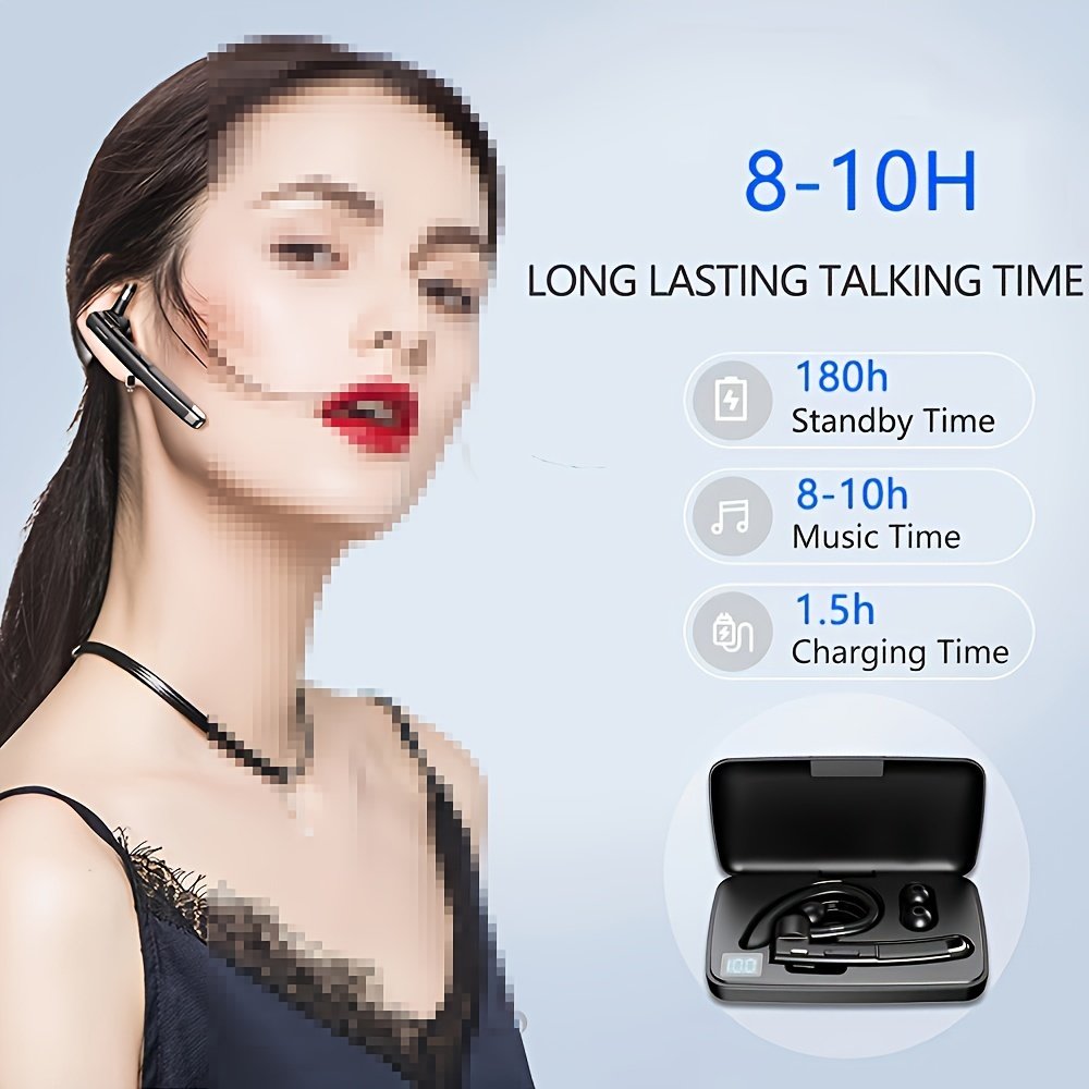 2024 Wireless Earphones 5.3 Headphones Stereo Handsfree Wireless Business Headset with HD Mic Built-in Mic for Driving/Business/Office, Compatible for iOS/Android Cellphone - Image 6