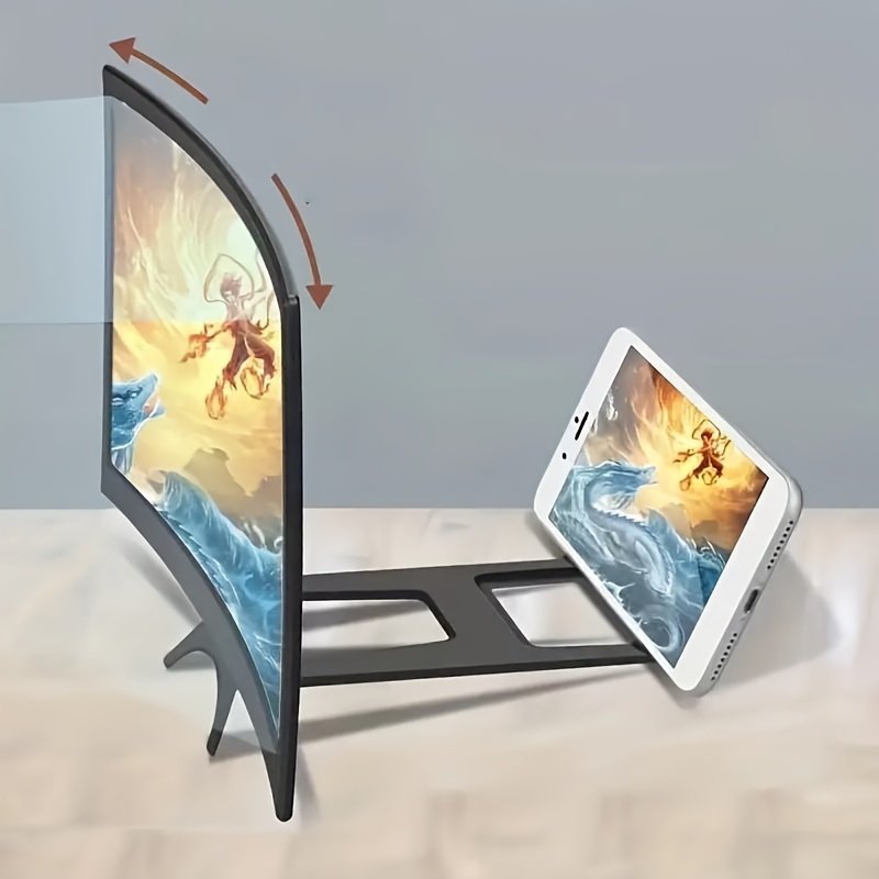 14-Inch 3D Smartphone Magnifier: HD Curved Screen Amplifier with Foldable Stand, Compatible with All Smartphones - Portable Movie, Video, and Gaming Display Accessory, Battery-Free - Image 9