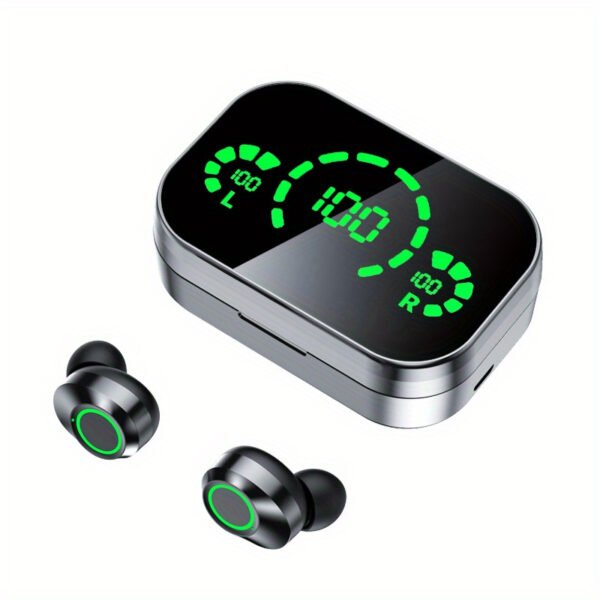 Wireless Earbuds with LED Battery Indicator, TWS In-Ear Headphones for Android & iOS - Noise-Canceling Voice Calls, Volume Control, USB Charging Case, Stereo Sound, Wireless Connectivity, Non, Ideal for Gaming - Image 5