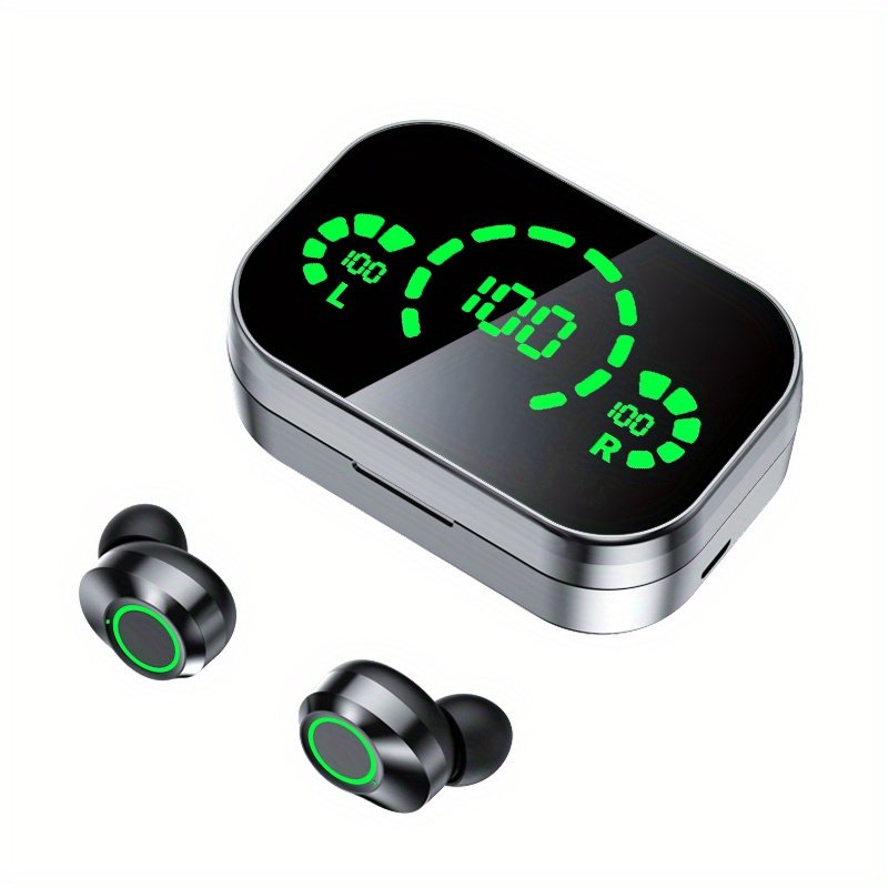 Wireless Earbuds with LED Battery Indicator, TWS In-Ear Headphones for Android & iOS - Noise-Canceling Voice Calls, Volume Control, USB Charging Case, Stereo Sound, Wireless Connectivity, Non, Ideal for Gaming - Image 5