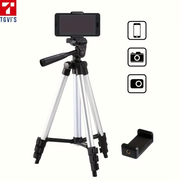 TGVI'S Z005 Expandable Aluminum Alloy Camera Tripod with Smartphone Mount, Pan Head, Compatible with Canon, Sony, Nikon, Panasonic, iPhone for Photography, Selfies, Live Streaming, Video Recording - Image 6