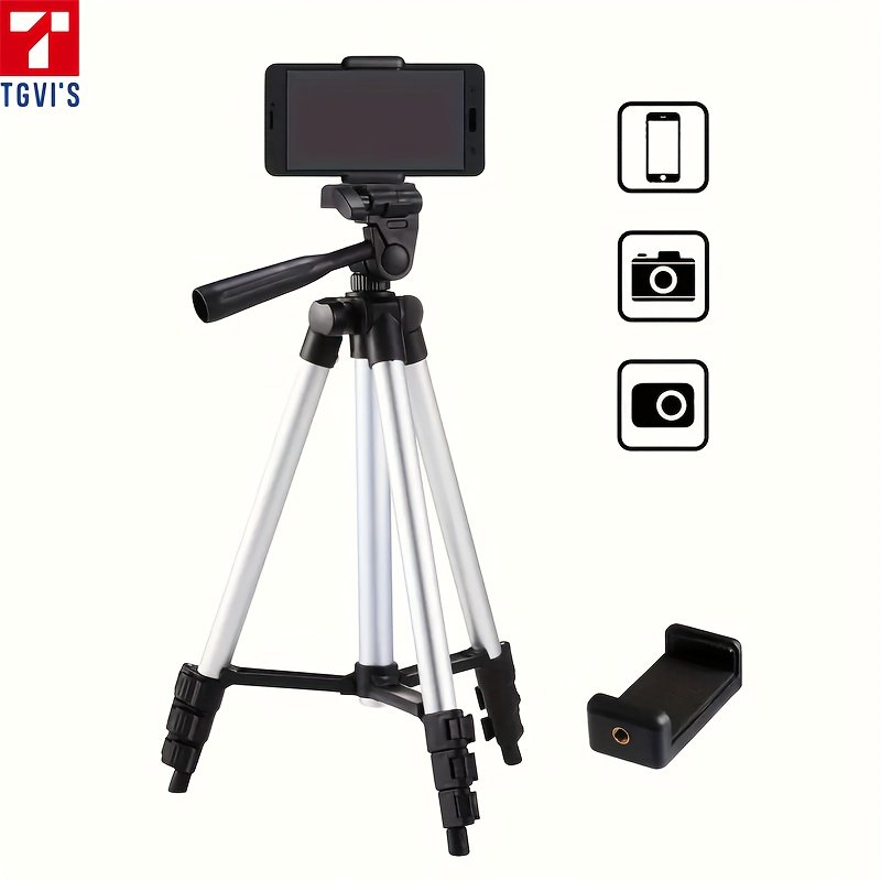 TGVI'S Z005 Expandable Aluminum Alloy Camera Tripod with Smartphone Mount, Pan Head, Compatible with Canon, Sony, Nikon, Panasonic, iPhone for Photography, Selfies, Live Streaming, Video Recording - Image 6