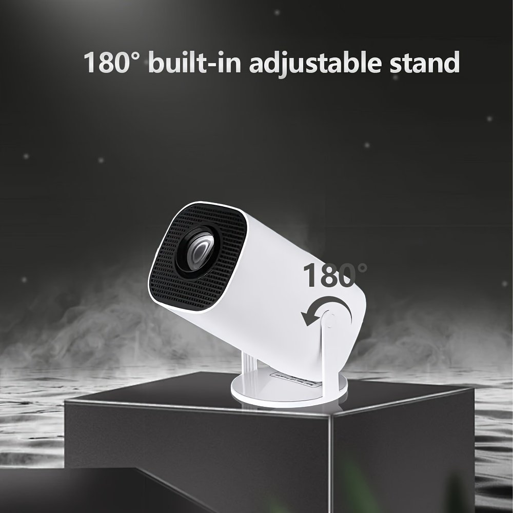 YLEEGS Mini Projector, 250 ANSI Lumens, 4K Support, Android 12, Table Mount, 3D Ready, LCD Display, USB/Wi-Fi 6/5.0 Connectivity, 16:9 Aspect Ratio, 1280x720 Native Resolution, Tabletop Cinema Projector with Remote Control, European Standard Plug - Image 2