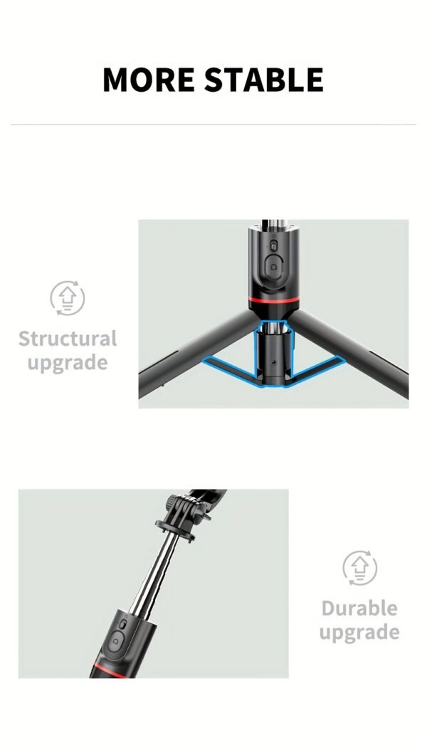 SelfieShow Portable 44-inch Selfie Stick with Wireless Remote, Extendable Smartphone Tripod Stand, 360-Degree Rotation, Compatible with iPhone 13/12/11 Pro/Xs Max/Xr/X/8/7/6 Plus, Android Samsung Phones, Ideal for Christmas, Halloween, Birthday Gifts, Pho - Image 13