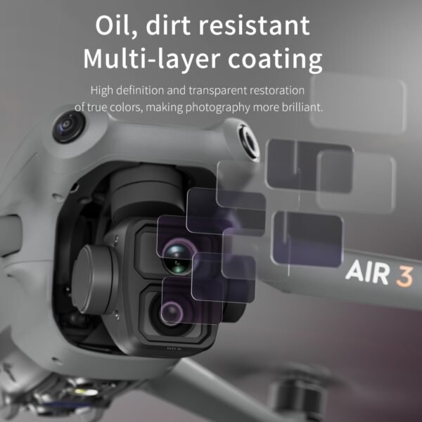 STARTRC 6pcs ND Filter Set for DJI Air 3 - UV, CPL, ND8, ND16, ND32, ND64 - Adjustable Metal Filters with Rectangular Shape - Image 3