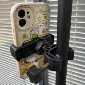 1pc Universal Mobile Phone & Microphone Holder Adjustable 360 Degree Rotation, Bicycle Motorcycle Mobile Phone Holder Suitable for Smartphone Bass Guitar Accessories