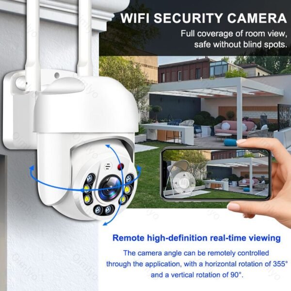 OIMLYO Smart Home Security Camera - Waterproof, PTZ, 360° Panoramic View, AI Human Detection, Two-Way Audio, Full Color Night Vision - USB Powered, Compatible with Smartphones, WiFi, Security Camera, Irregular Shape - Image 15