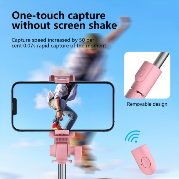 Wireless Selfie Stick Tripod with Remote, Stainless Steel 360 Rotation Anti-Shake Phone Holder, Live Stream Tabletop to Floor Support Stand, Battery Powered for Photo Video Recording - Image 8