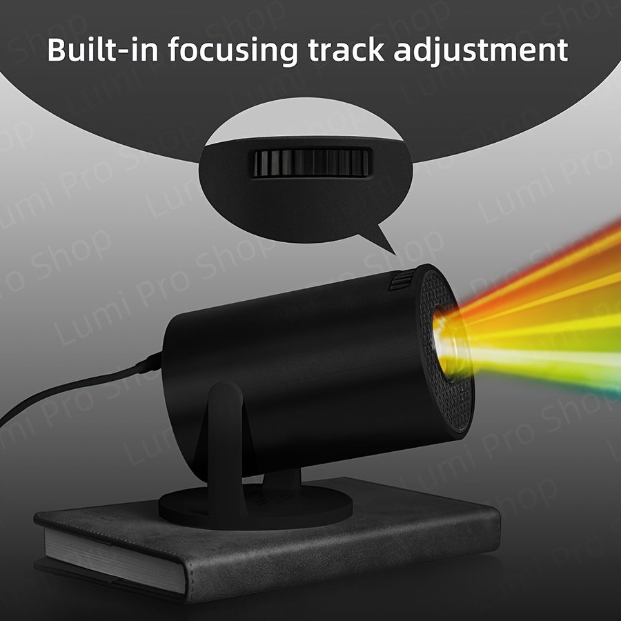Portable Projector 1080P, Smart Projector with Android TV, 180° Rotatable, WiFi Connectivity, WUXGA Native Resolution 1920x1200, 3D Ready, LCD Display Technology, 500-999 Lumens, 4:3 Aspect Ratio, with USB Power, Button Control for Home Theater, 3.3meter - Image 7