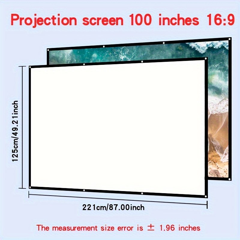Double-sided projection viewing with 4K soft screen, 152.4/182.88/213.36/254.0/304.8/381.0 cm, space saving, easy to clean, projection screen can be ironed for bedrooms, living room movies, large screen fabric - Image 8