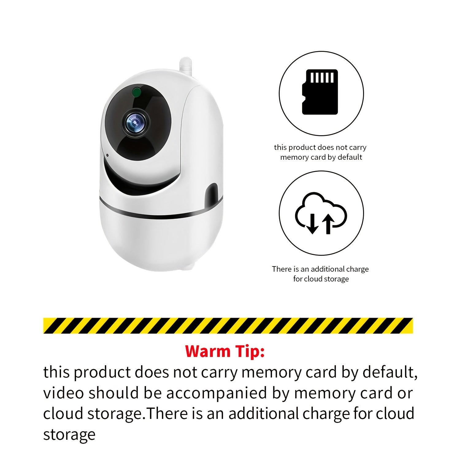 1pc YIIYRY Smart Home Security camera - Wireless, remote viewing mobile app, automatic tracking, color night vision, USB power, baby monitor, suitable for babies, babysitters, home monitoring, does not include SD card - Image 11