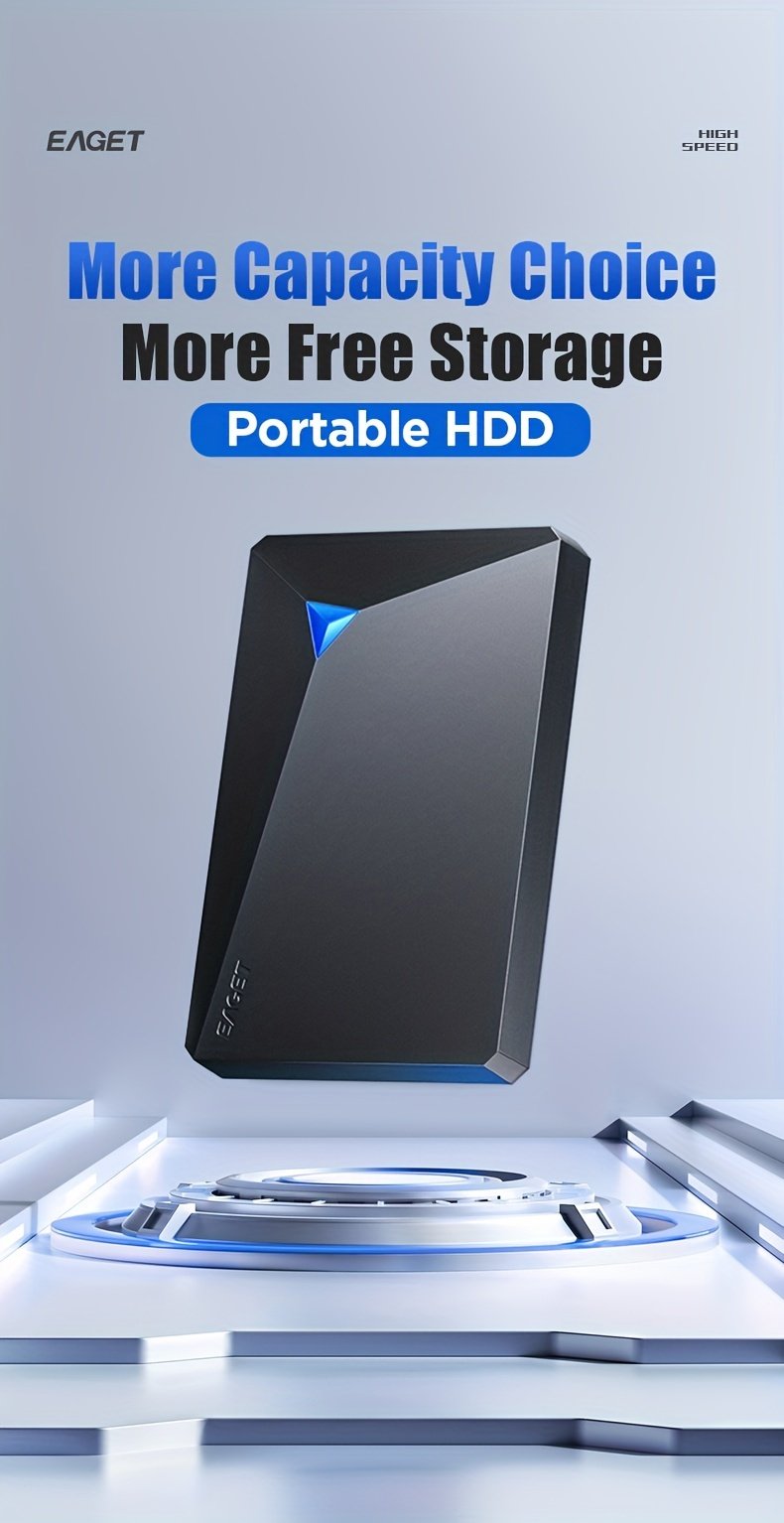 1pc EAGET Portable External Hard Drive - 6.35cm Mechanical HDD with USB 3.0, NTFS File System, Plug and Play Design for PC, Mac, Laptop, PS4, Xbox One - 250GB/320GB/500GB Options - Image 12