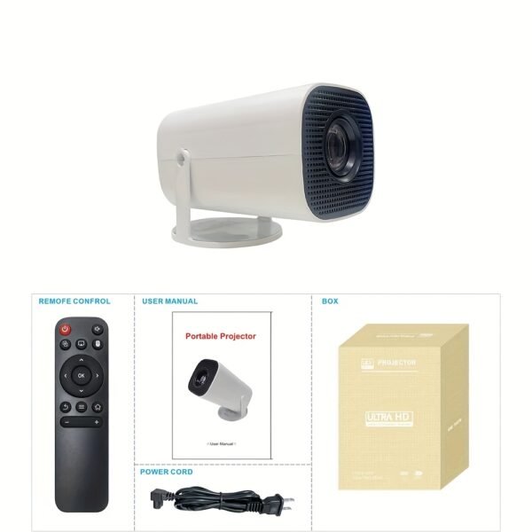 YLEEGS Mini Projector, 250 ANSI Lumens, 4K Support, Android 12, Table Mount, 3D Ready, LCD Display, USB/Wi-Fi 6/5.0 Connectivity, 16:9 Aspect Ratio, 1280x720 Native Resolution, Tabletop Cinema Projector with Remote Control, European Standard Plug - Image 8