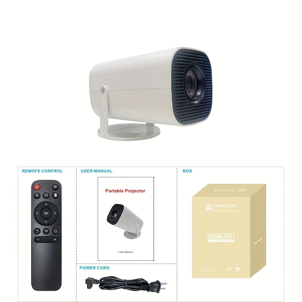 YLEEGS Mini Projector, 250 ANSI Lumens, 4K Support, Android 12, Table Mount, 3D Ready, LCD Display, USB/Wi-Fi 6/5.0 Connectivity, 16:9 Aspect Ratio, 1280x720 Native Resolution, Tabletop Cinema Projector with Remote Control, European Standard Plug - Image 8