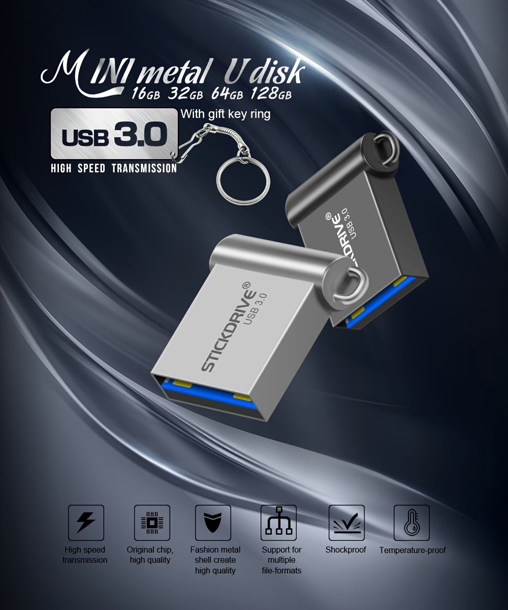 STICKDRIVE MINI USB 3.0 Flash Drive 16GB 32GB 64GB 128GB PENDRIVE Disk Memory For Key Ring - Image 12