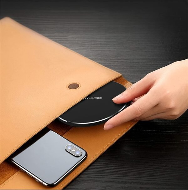 Portable Travel Charger, Round Thin Design, 15W Fast Charging Magnetic Wireless Charger with USB Connector, Compatible with Apple and for SamSung Phones, USB-Powered, 36V Max Voltage, Fast Charging Function, No Battery Required - Image 11