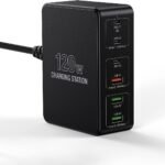 1pc FastChargePro 120W 6-Port USB Charger with 3 USB-C & 3 USB-A Ports, Multi-Device Fast Charging Station, Universal Compatibility, European Plug, 110V/220V Power Supply, for iPhone, iPad & More