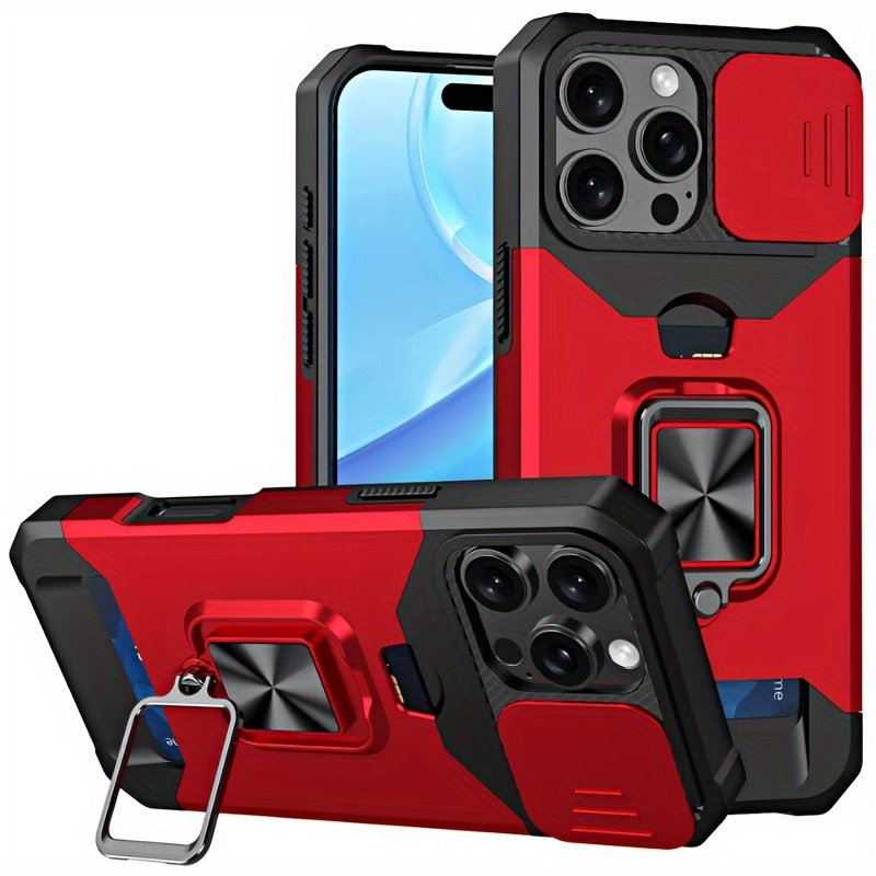Durable and Sturdy Heavy-duty Phone Case, Suitable for iPhone 16 15 14 13 12 11 Pro XS Max Mini Designed Shock Resistant Hard Phone Case, with Metal Bracket and Card Slot, Suitable for Outdoor Work and Exploration - Image 13