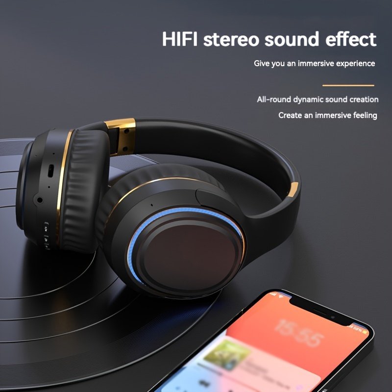 Ultra-large Capacity 400 MAh Wireless Headphones With Ambient Lighting, HIFI Sound Effects, Music All Day Long, 5.3 Chip, Low Latency, High-quality Headphones, Suitable For Travel, Business, Music, Gifts, Work, Phone Calls - Image 6