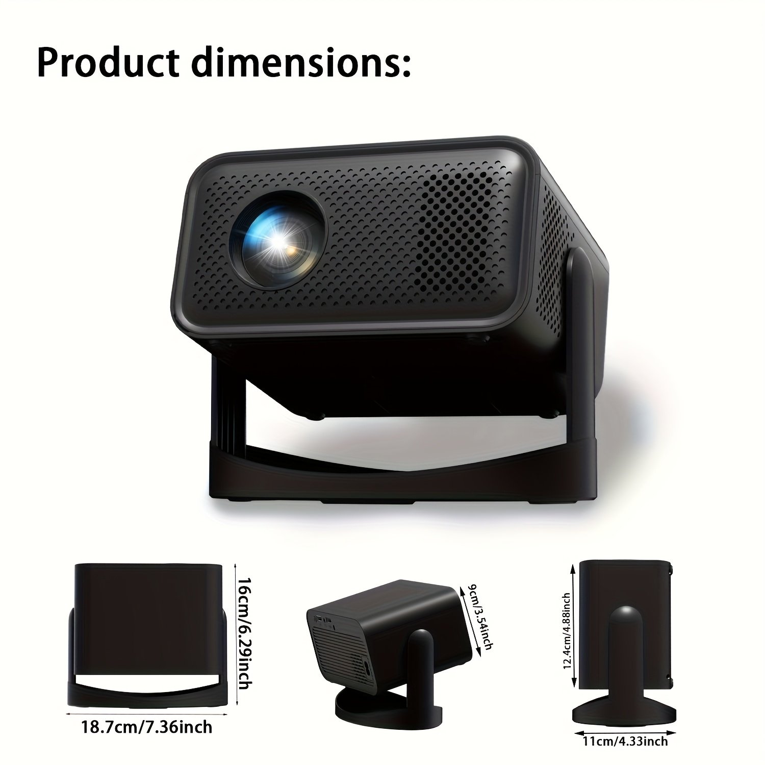 ZRZTM Projector - Ultra HD 4K decoding support 1080P, built-in Android, lightweight and portable, 360° adjustable viewing view, wireless wifi autofocus/keystone correction HDTV home theater experience - Image 5