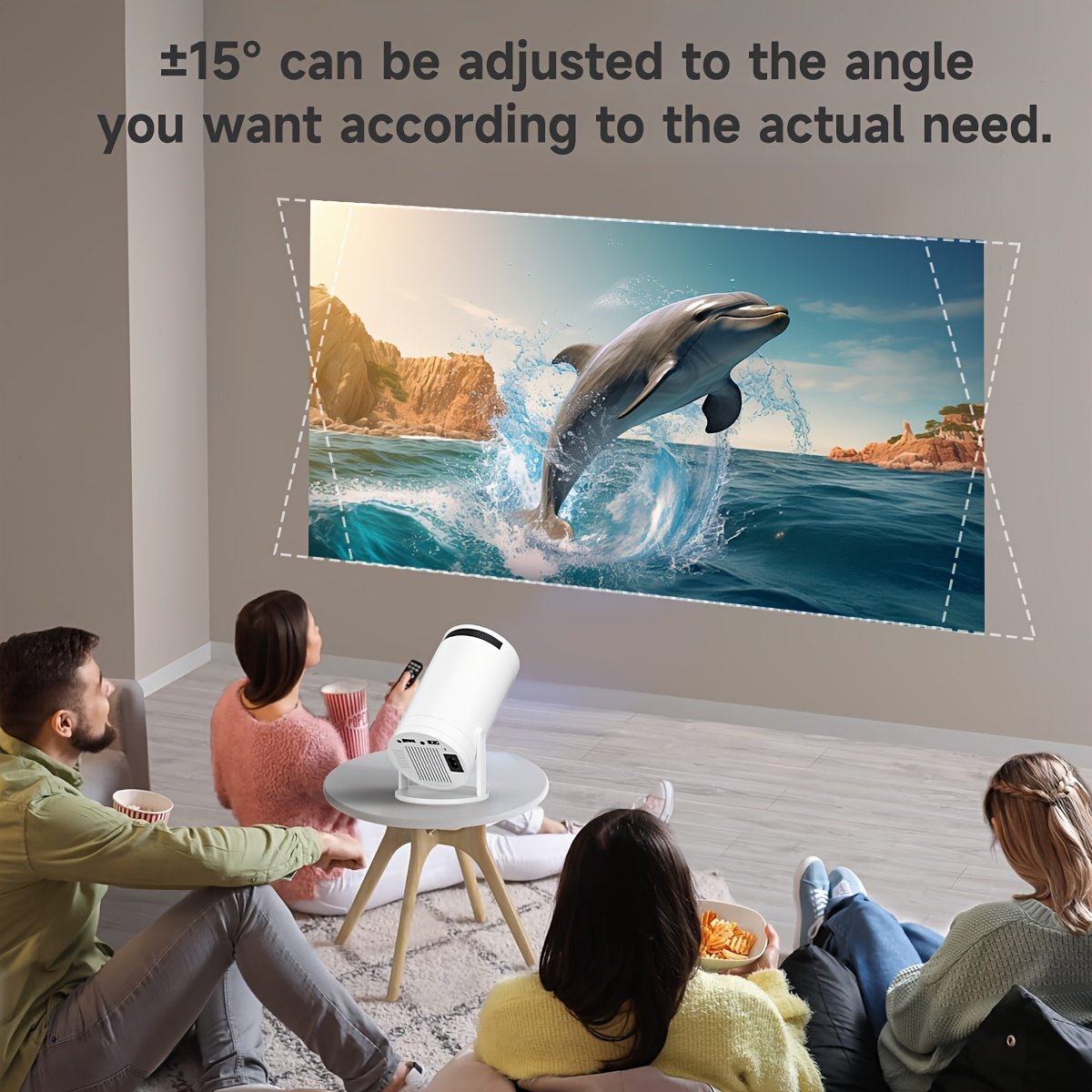 XYA Mini Projector with WIFI, Portable projector, Projector 1080P Supported, 180° Rotatable 3.3meter Screen Movie Projector, Portable Movie Projector for Laptop, PC, Smartphone - Image 8