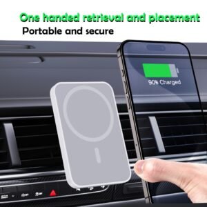 15W Fast-Charging Portable Wireless Car Charger - USB-Powered, Quick Charge Adapter with One-Handed Retrieval & Secure Placement, Ideal for Dashboard/Air Vent Mounting