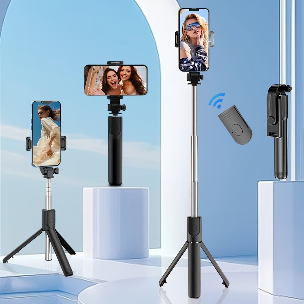 1pc Selfie Stick with Wireless Link Function, 360-degree Rotation, Mobile Phone Tripod, Video Shooting, Anti-slip and Anti-shake, Essential Shooting Tool for Travel - Image 3
