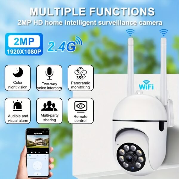 OURLIFE 1080P HD Wireless Security Camera with Color Night Vision, Two-Way Audio, Pan/Tilt/Zoom - WiFi Enabled Smart Home & Pet Tracking Camera, Perfect Christmas & Thanksgiving Gift - Image 4
