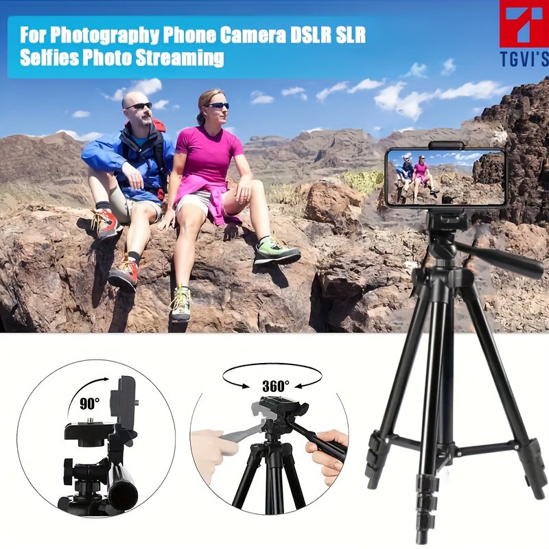 TGVI'S Z005 Expandable Aluminum Alloy Camera Tripod with Smartphone Mount, Pan Head, Compatible with Canon, Sony, Nikon, Panasonic, iPhone for Photography, Selfies, Live Streaming, Video Recording - Image 11