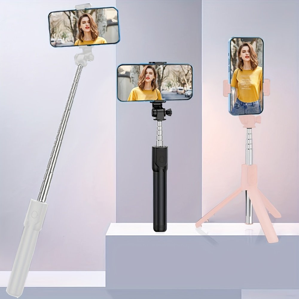 1pc 360° Rotatable Wireless Selfie Stick Tripod, Stainless Steel Portable Telescopic Phone Tripod with Wireless Function, Compatible with Multiple Smartphones, Battery-Operated with Button Cell Battery - Image 5