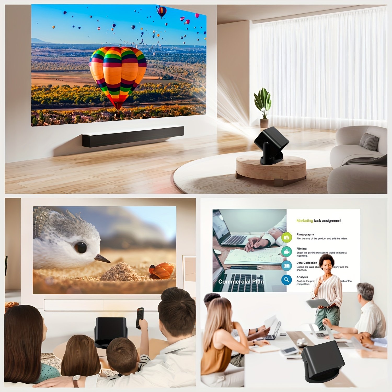 4K Home Theater Projector with Dual WiFi, WiFi6, 200ANSI, HD 1280x720P, Wireless 5.0, Auto Correction, Mali-G312 GPU, Allwinner H713 Processor - Ideal for Movie Nights and Gaming - Image 3