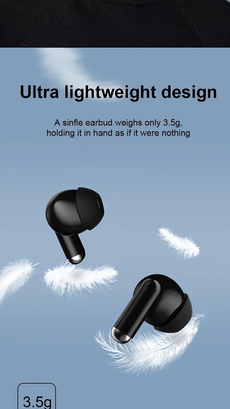 Wireless Headphones, ENC Noise Reduction V5.3 Headphones, 13mm Speaker, 30 Hours Playback Time, Built-in Noise Reduction Microphone, Type-C Fast Charging Box, Stereo for iPhone and for Android, with Digital Display - Image 14
