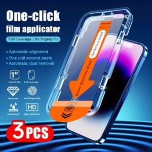 3-Pack Tempered Glass Screen Protector for iPhone 16/15/14/13/12 - HD Clarity, Anti-Fingerprint, Waterproof, Case-Friendly, Easy Install Film with Automatic Dust Removal Design