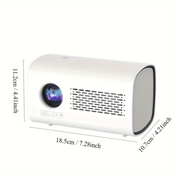 1pc, Portable Intelligent Wireless Projector, Supports High-Definition 1080P Cinema at Home, with High-Quality HIFI Sound System Inside, Suitable for Multiple Scenarios of Home/Office/Dormitory, Gifts
