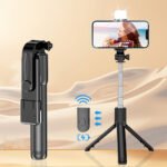 Multi-Functional LED Light Phone Selfie Stick with Tripod, Stand & Wireless Remote, Rechargeable Dimmable Lighting for Live Streaming, Makeup, Video, Photography, Compatible with iOS/Android, ABS Material, Battery/USB Powered, ≤36V