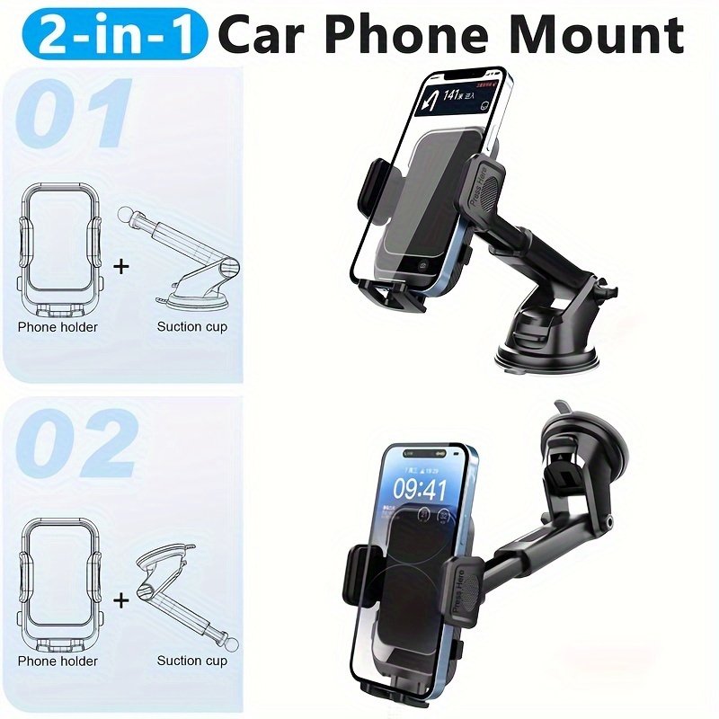 1pc Car Fixed Navigation Phone Holder, 360 Degree Rotation, 270 Degree Rotation Suction Cup Type Air Outlet Navigation Holder, Can Be Used for Navigation and Making Phone Calls, Suitable for Various Cars - Image 3