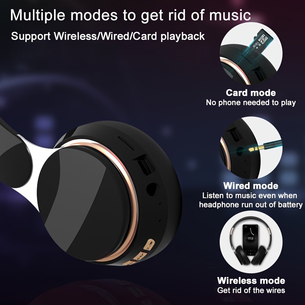 Wireless Headphones, Foldable Design, Compatible With Computers And Mobile Phones - Image 14