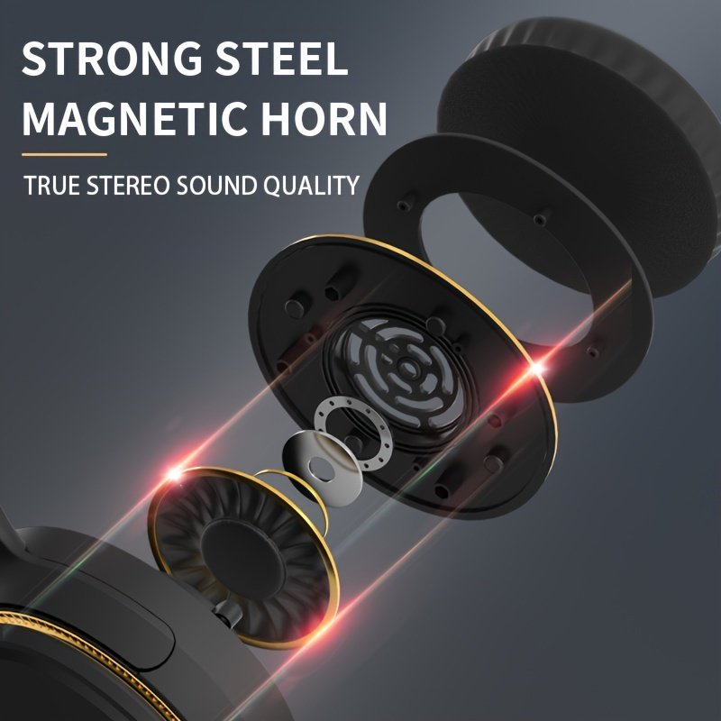 Ultra-large Capacity 400 MAh Wireless Headphones With Ambient Lighting, HIFI Sound Effects, Music All Day Long, 5.3 Chip, Low Latency, High-quality Headphones, Suitable For Travel, Business, Music, Gifts, Work, Phone Calls - Image 8