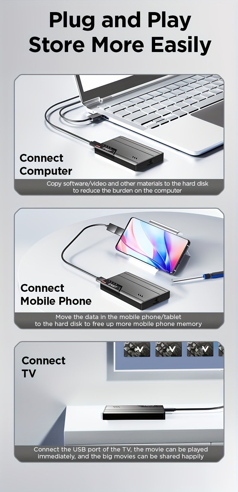 EAGET 6.35cm Portable HDD External Hard Drive, 500GB/1TB, USB 3.0, High-Speed 5Gbps, Metal Texture, Plug and Play for PC, Mac, PS4, Xbox - No Battery Required - Image 15