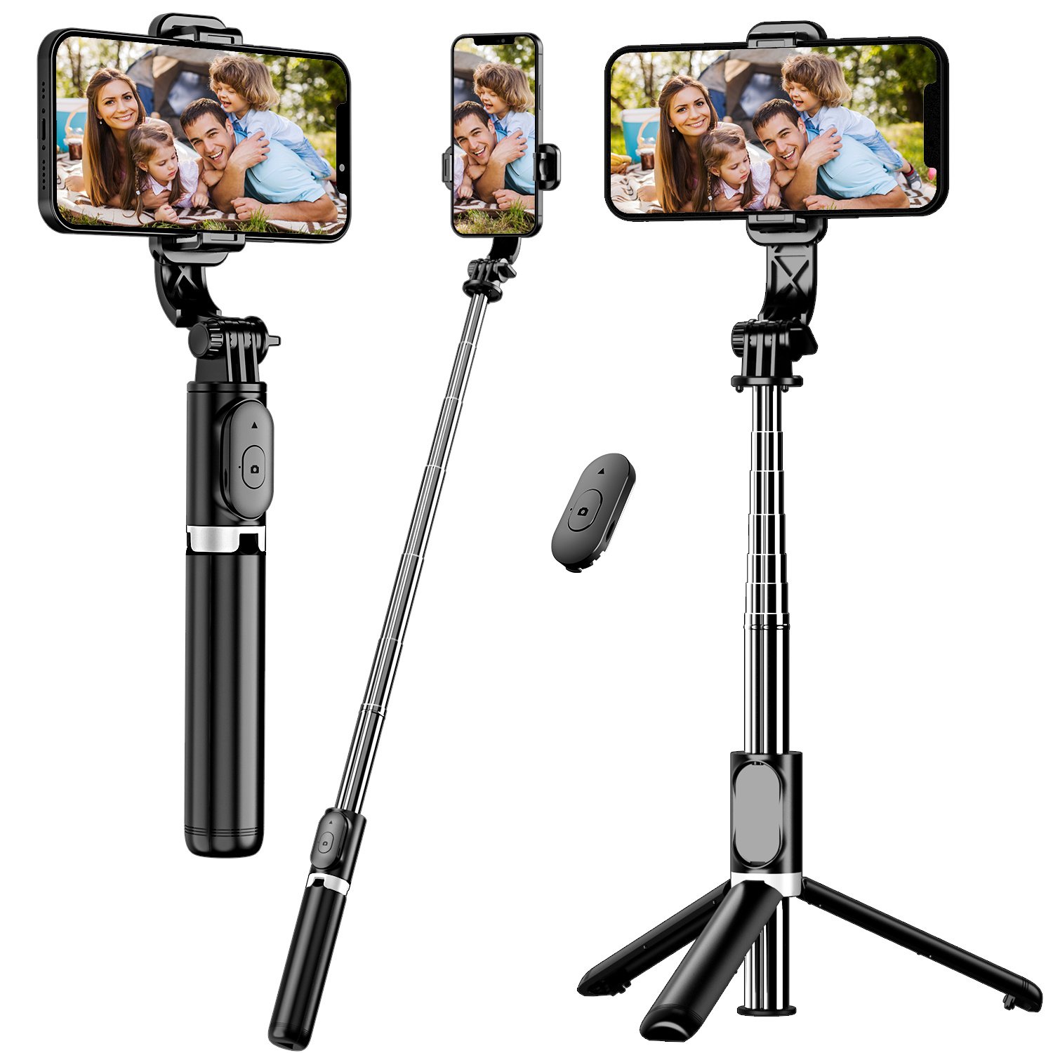 40" Cell Phone Selfie Stick Tripod, Extendable Selfie Stick All-in-1 Smartphone Tripod Stand With Wireless Remote 360°Rotation For IPhone 14/13/12/12 Pro/11/11 Pro/XS/XR/X/8/7 Plus, For Samsung, Google, LG, Sony Smartphones - Image 6