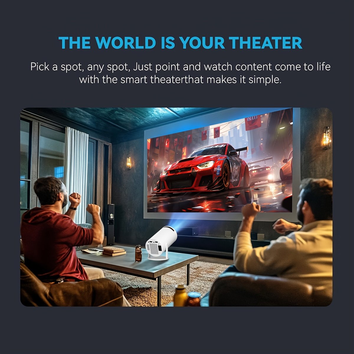Support 4K/1080P HD Projector, LCD Display Technology, Manual Fast Focus with Remote Control, Android 12 System, Compatible, USB, AV, Smartphone/Pc - Image 7