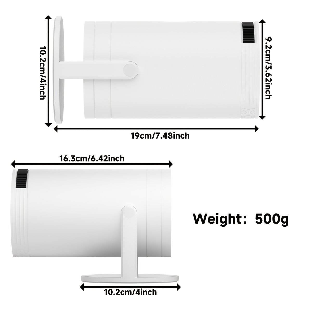 Compact 130ASIN High-Brightness Projector with 720P/1080P Support, WiFi & Wireless Connectivity, HDTV/USB/AV Outputs, Remote Control, and 120° Rotation - Ideal for Night Sky Viewing, EU Plug (220V-240V), Home Cinema Projector|Sleek Cylindrical Design|Vers - Image 6