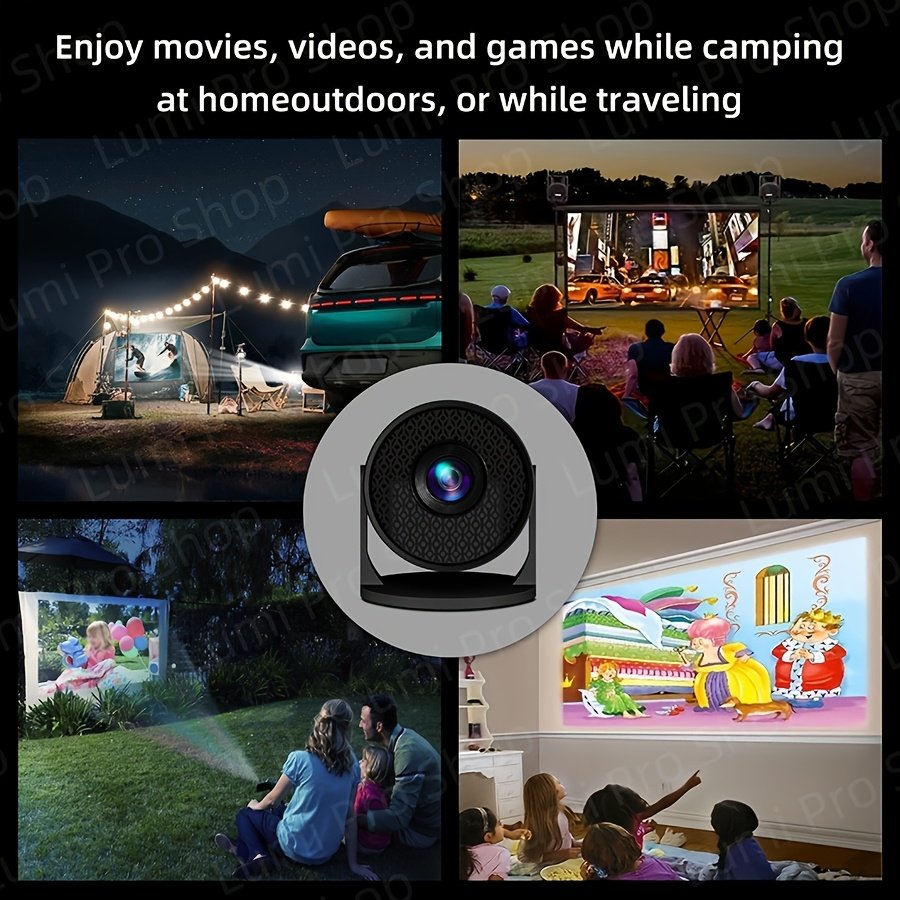 Portable Projector 1080P, Smart Projector with Android TV, 180° Rotatable, WiFi Connectivity, WUXGA Native Resolution 1920x1200, 3D Ready, LCD Display Technology, 500-999 Lumens, 4:3 Aspect Ratio, with USB Power, Button Control for Home Theater, 3.3meter - Image 3